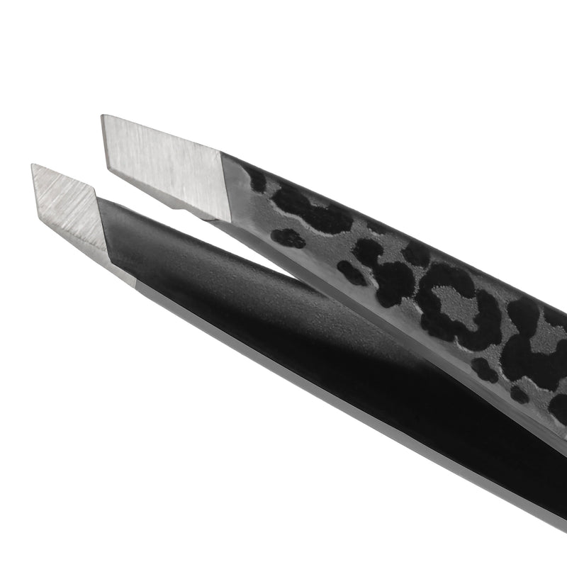 Tweezerman Mini Slant Tweezer Black Leopard 1252-BLR