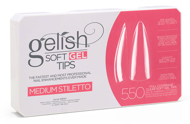 Gelish Soft Gel Medium Stiletto Tips (550CT)