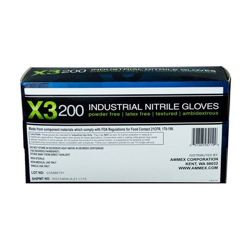 AMMEX X3D Blue Nitrile Gloves - Global Beauty Supply 