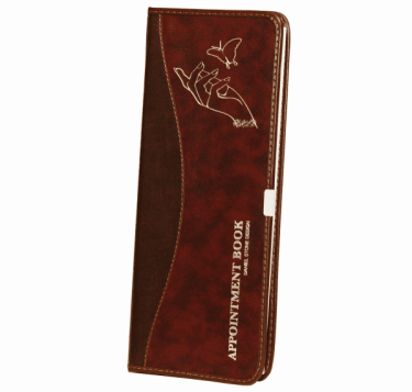 Daniel Stone 2-Column Refillable Leather Appointment Book, Burgundy-Brown 200-Pages