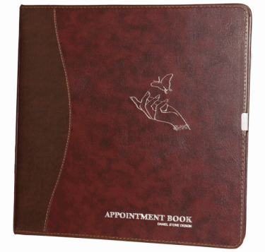 Daniel Stone 6-Column Refillable Leather Appointment Book, Burgundy-Brown 200-Pages