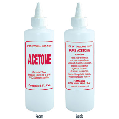 8 oz. Imprinted Empty Bottle - Acetone