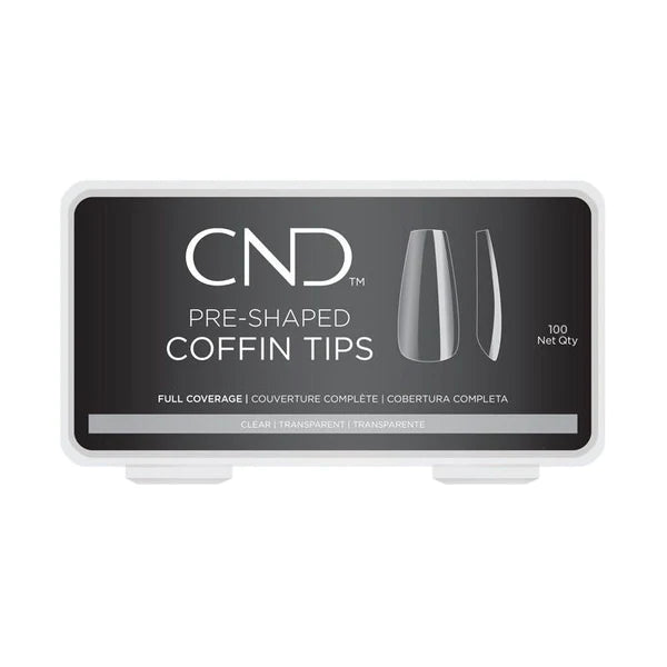 CND Pre-Shaped Coffin Tips Clear - 100ct