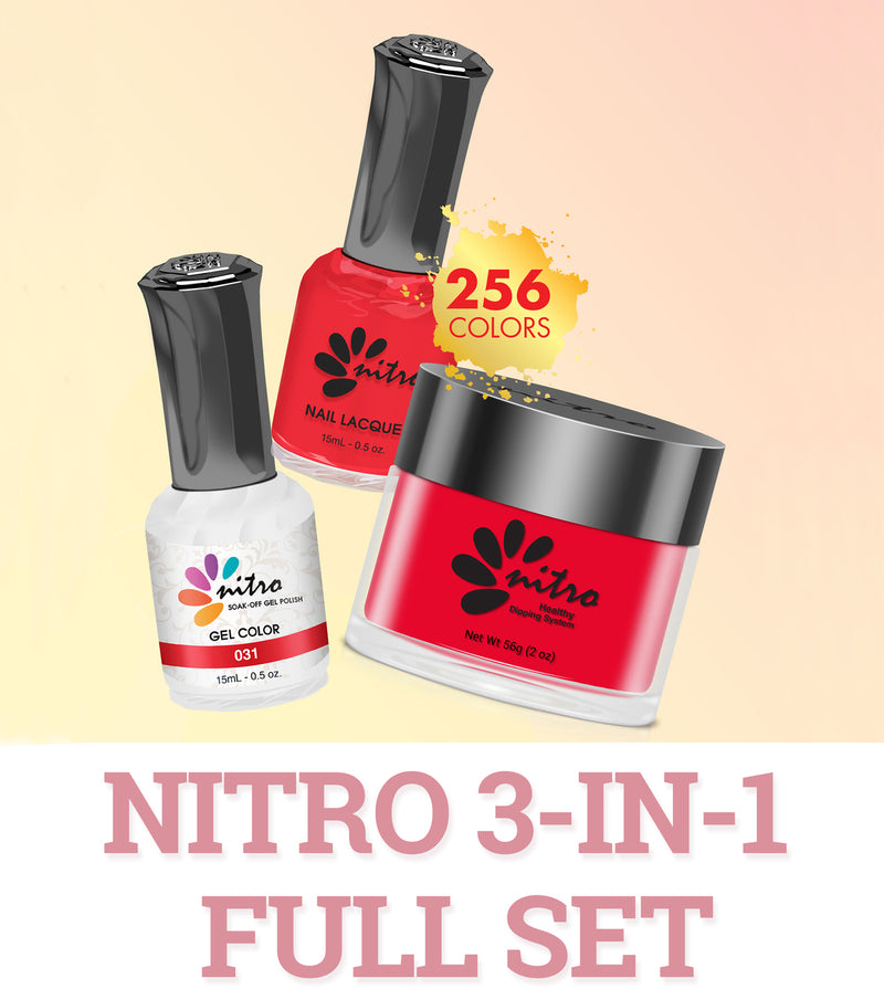 Nitro Complete 3-in-1 Full Set (Powder + Gel + Polish) - 256 Colors