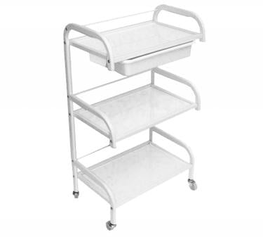 3-Shelf Salon Cart | Clear Glass Shelf