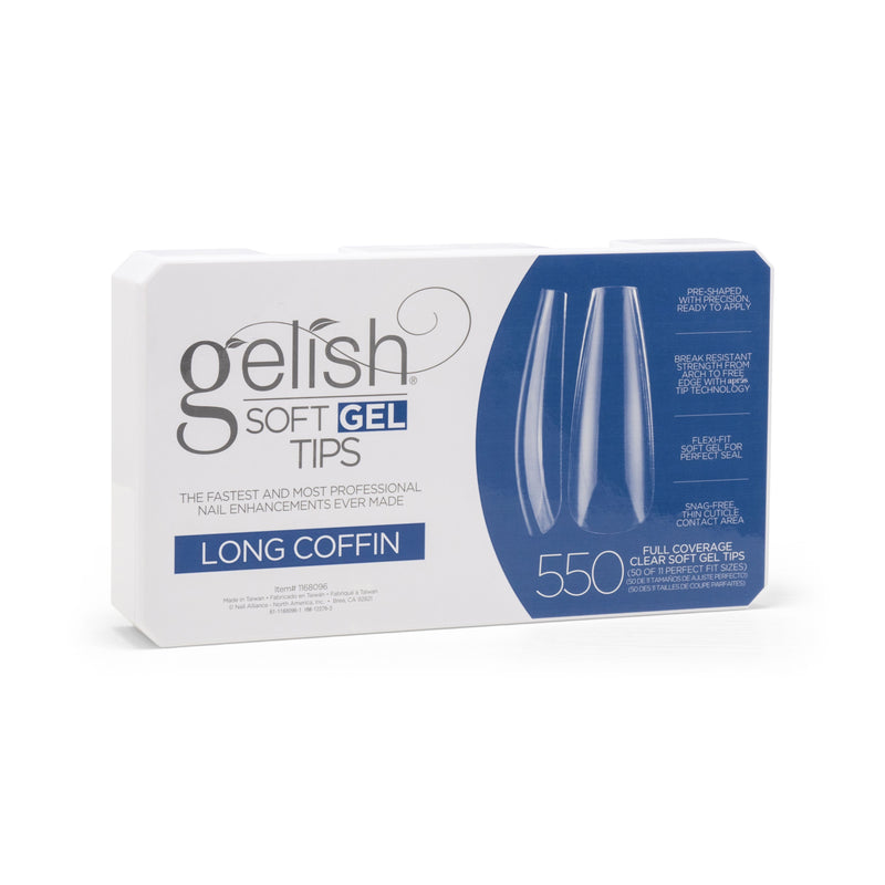 Gelish Soft Gel Long Coffin Tips (550CT)