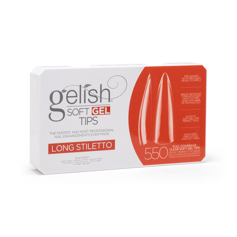 Gelish Soft Gel Long Stiletto Tips (550CT)