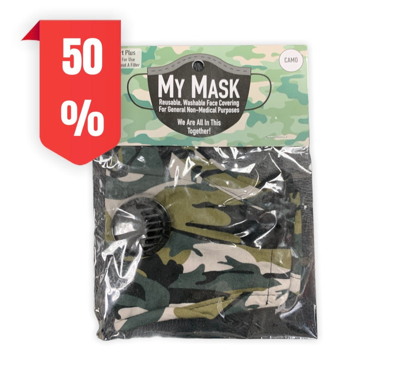 My Mask Comfort Plus with Filter: Camo Desert Front