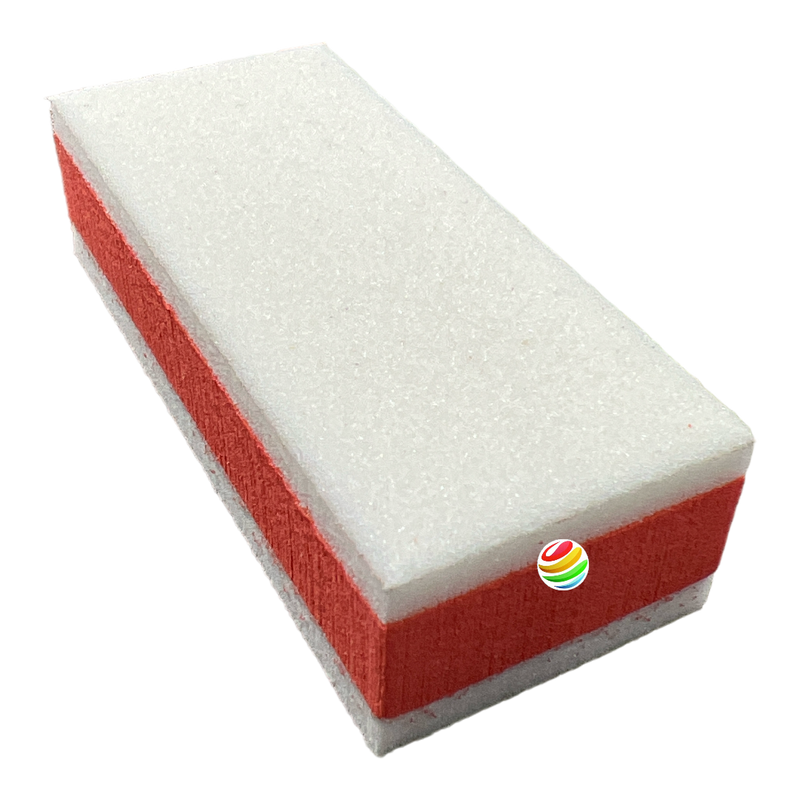 Red Buffer - 2 Sided AB11 White & White Buffer 100/100 Grit Pack of 20pcs
