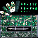 Luxury Rhinestones Crystal Set w/Picker (12) Emerald Green