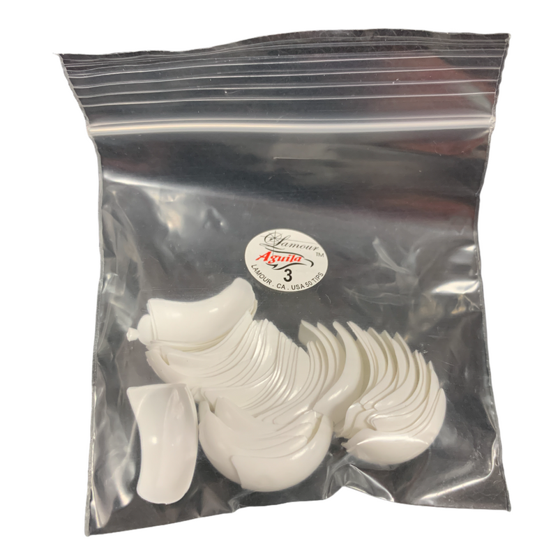 Lamour  Aguila Tips Extra Curve French (WHITE) 50ct/bag