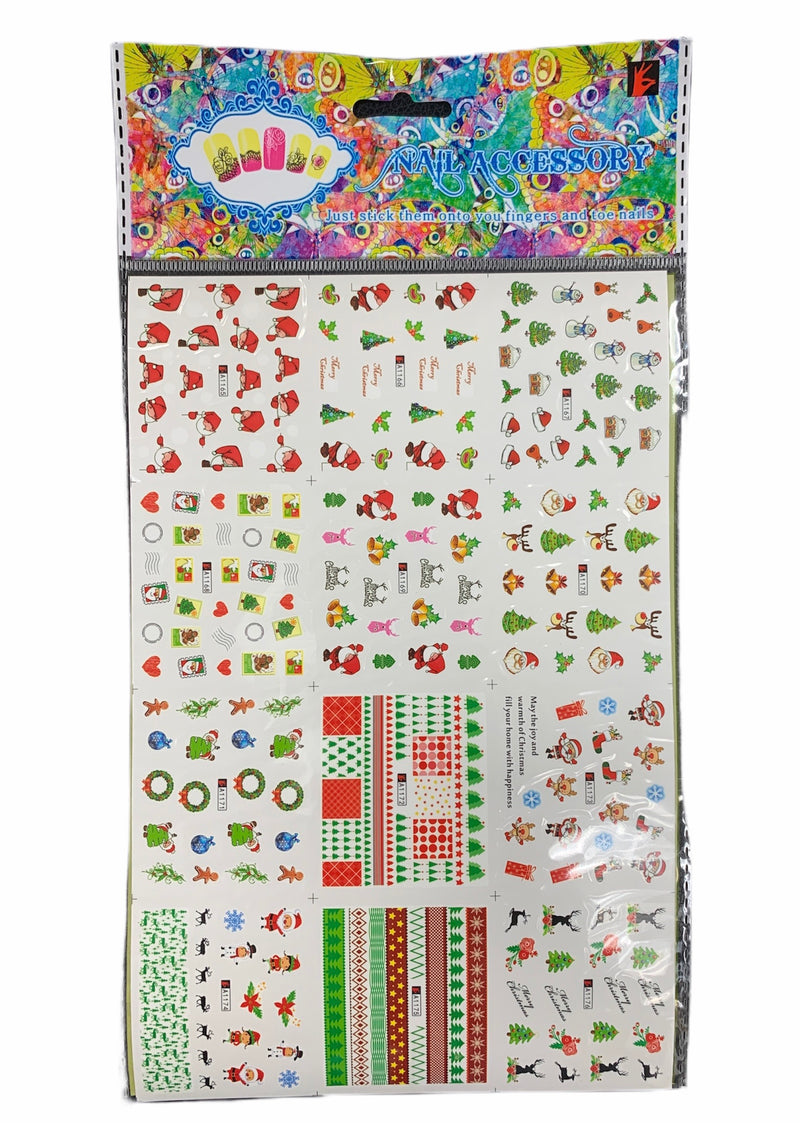 Christmas Xmas-Water Decal Sticker Sheet 6619-A1165 to A1176