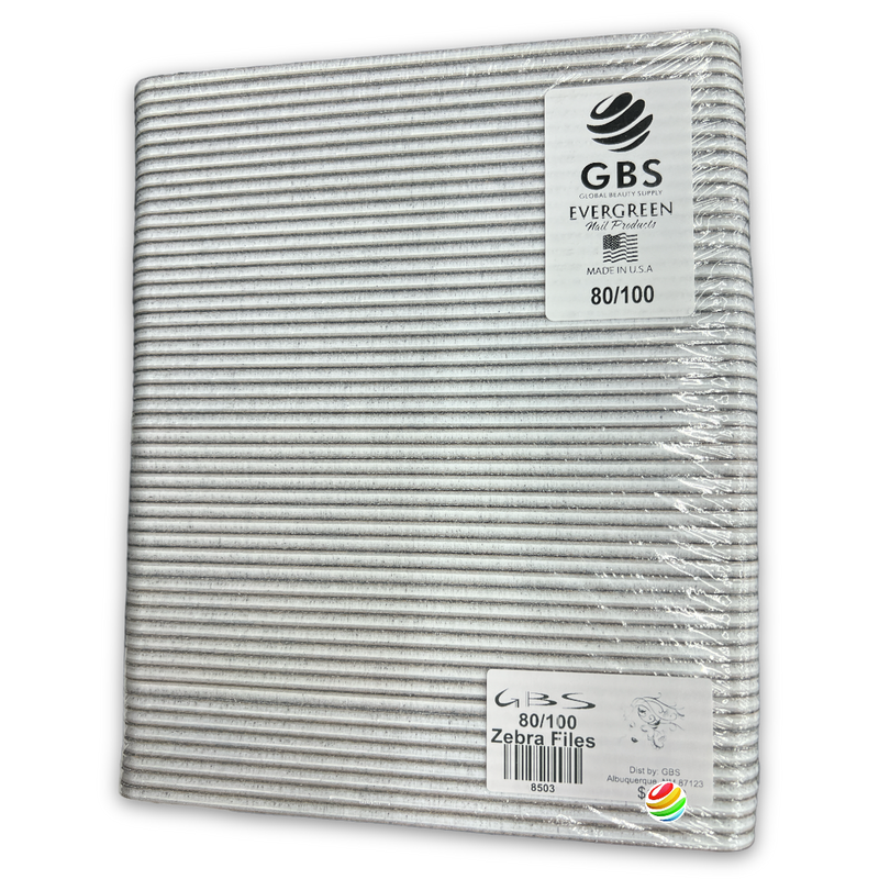 Nail File 7” 80/100 grit MEDIUM & COARSE Round Zebra File 8503
