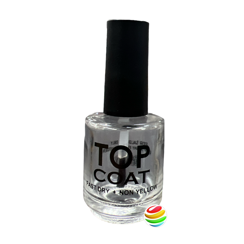 Empty Printed Top Coat Bottle with Cap & Brush