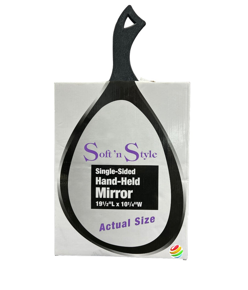 Soft 'n Style Extra Large Professional Handheld Mirror Black 7703