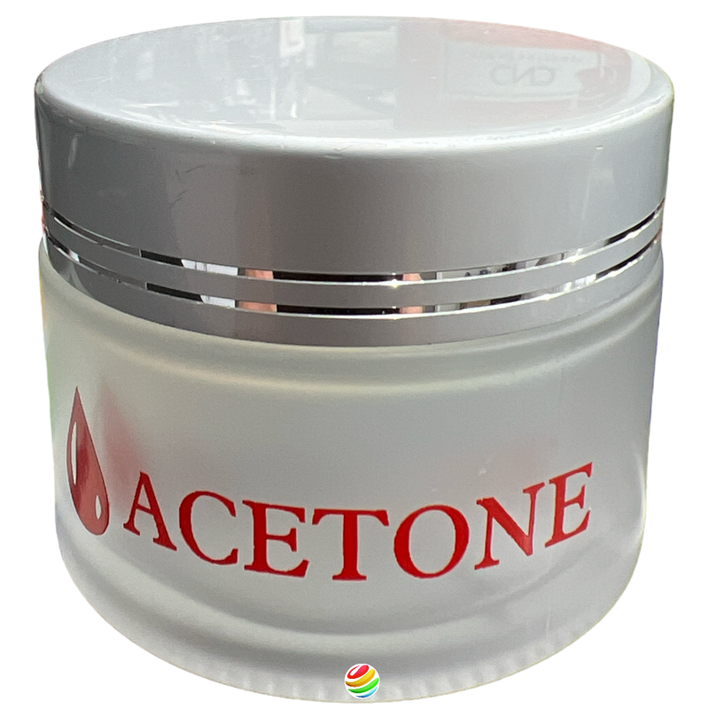 Glass Jar 2 oz Acetone Label 1.35 oz