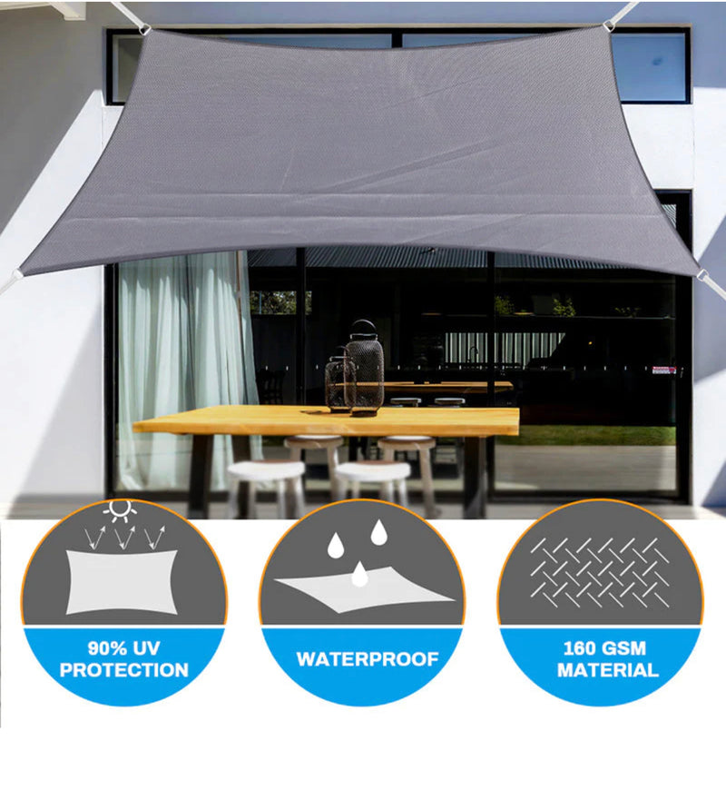 Outdoor Waterproof Sun Shade Sail Opaque Privacy Protection Canopy for Patio and Garden,Backyard Lawn